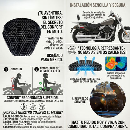 Cojín De Gel Para Moto Aislante Térmico