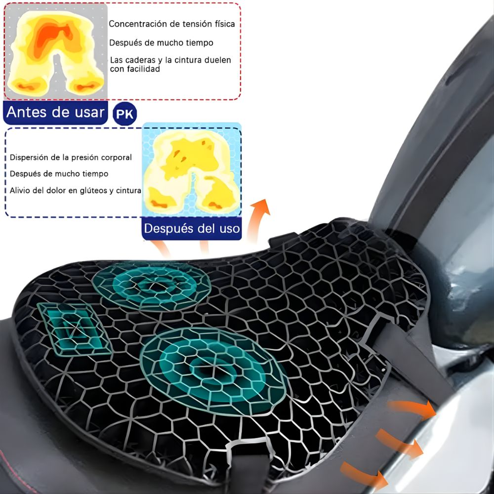 Cojín De Gel Para Moto Aislante Térmico