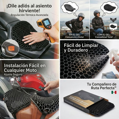 Cojín De Gel Para Moto Aislante Térmico