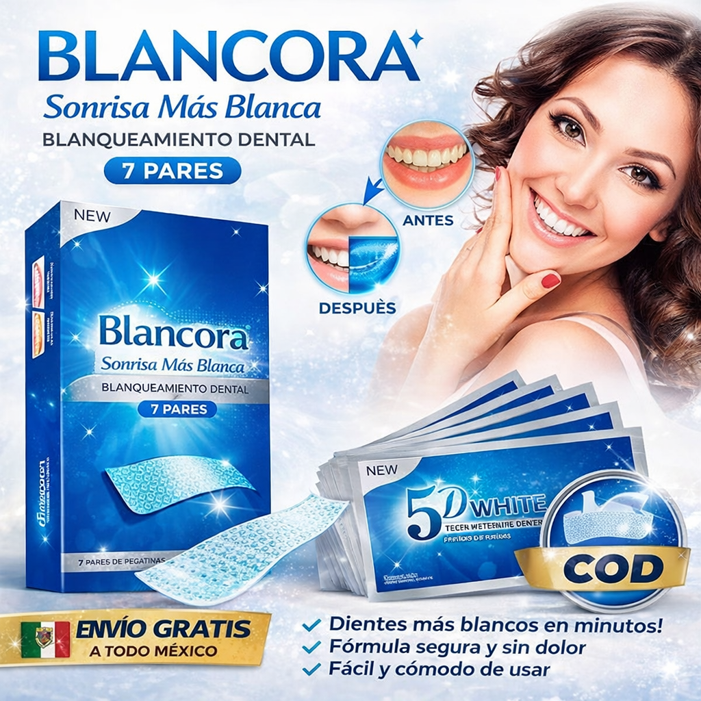 Blancora Sonrisa Más Blanca Blanqueamiento Dental Pegatinas 7 Pares